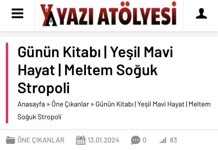 Günün Kitabı | Yeşil Mavi Hayat | Meltem Soğuk Stropoli